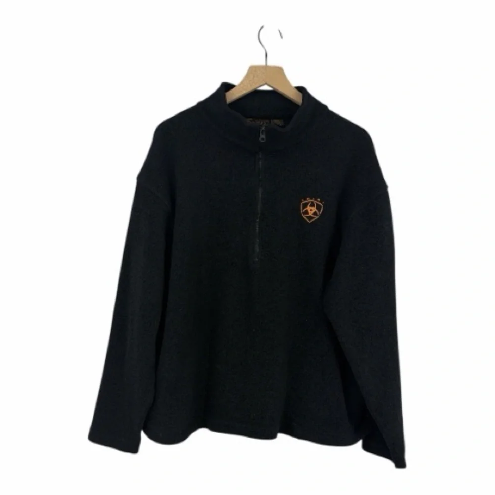 ARIAT Fleece Quarter-Zip Mock Neck Pullover Sweater -- Size XL -- Black GUC!